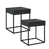 ebuy24 Pops nachtkastje 1 lade set met 2 stuks zwart.