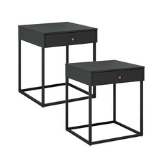 ebuy24 Pops nachtkastje 1 lade set met 2 stuks zwart.