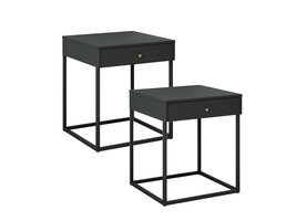 ebuy24 Pops nachtkastje 1 lade set met 2 stuks zwart.