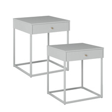 ebuy24 Pops nachtkastje 1 lade set met 2 stuks wit.