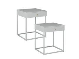 ebuy24 Pops nachtkastje 1 lade set met 2 stuks wit.