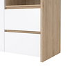 ebuy24 Next vitrinekast 3 deuren, 2 lades, 1 plank eiken decor, wit hoogglans.