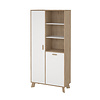 ebuy24 Ikast vitrinekast 2 deuren, 3 planken eiken decor, wit.
