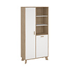 ebuy24 Ikast vitrinekast 2 deuren, 3 planken eiken decor, wit.