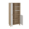 ebuy24 Ikast vitrinekast 2 deuren, 3 planken eiken decor, wit.
