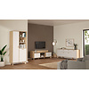 ebuy24 Ikast vitrinekast 2 deuren, 3 planken eiken decor, wit.