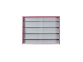 ebuy24 Pinkruby vitrinekast vitrinekast, 2 schuifdeuren roze, wit.