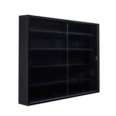 ebuy24 Blacklava vitrinekast vitrinekast, 2 schuifdeuren zwart.