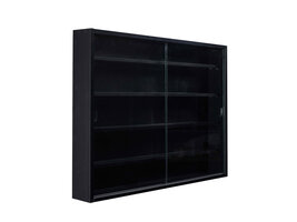 ebuy24 Blacklava vitrinekast vitrinekast, 2 schuifdeuren zwart.