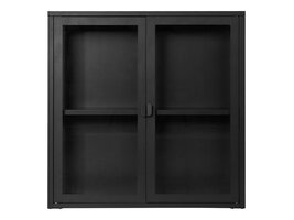 ebuy24 Brisbane vitrinekast Wandbevestiging, 2 glazen deuren zwart.
