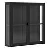 ebuy24 Brisbane vitrinekast Wandbevestiging, 2 glazen deuren zwart.