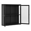 ebuy24 Brisbane vitrinekast Wandbevestiging, 2 glazen deuren zwart.