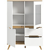 ebuy24 Scandi vitrinekast 2 laden 3 deuren wit.
