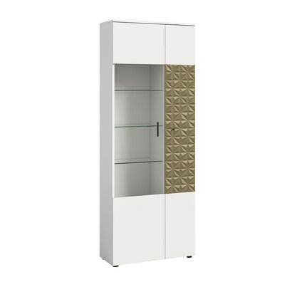 ebuy24 Prisma vitrinekast 2 deuren wit.