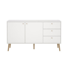 ebuy24 Bodo dressoir 2 deuren, 3 lades wit.