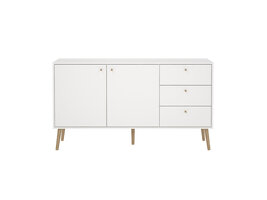 ebuy24 Bodo dressoir 2 deuren, 3 lades wit.