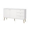 ebuy24 Bodo dressoir 2 deuren, 3 lades wit.
