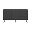 ebuy24 Bodo dressoir 2 deuren, 3 lades matgrijs.