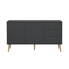 ebuy24 Bodo dressoir 2 deuren, 3 lades matgrijs.