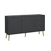 ebuy24 Bodo dressoir 2 deuren, 3 lades matgrijs.