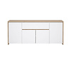 ebuy24 Next dressoir 4 deuren, 1 lade eiken decor, wit hoogglans.