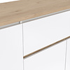 ebuy24 Next dressoir 4 deuren, 1 lade eiken decor, wit hoogglans.
