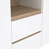 ebuy24 Next dressoir 2 deuren, 2 lades, 1 plank eiken decor, wit hoogglans.
