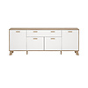 ebuy24 Ikast dressoir 4 deuren, 1 lade eiken decor, wit.