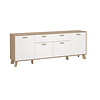 ebuy24 Ikast dressoir 4 deuren, 1 lade eiken decor, wit.
