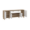 ebuy24 Ikast dressoir 4 deuren, 1 lade eiken decor, wit.