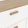ebuy24 Ikast dressoir 4 deuren, 1 lade eiken decor, wit.