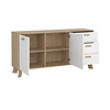 ebuy24 Ikast dressoir 2 deuren, 3 lades eiken decor, wit.