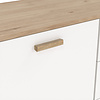 ebuy24 Ikast dressoir 2 deuren, 3 lades eiken decor, wit.