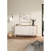 ebuy24 Ikast dressoir 2 deuren, 3 lades eiken decor, wit.