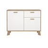 ebuy24 Ikast dressoir 2 deuren, 1 lade eiken decor, wit.