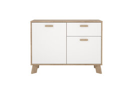 ebuy24 Ikast dressoir 2 deuren, 1 lade eiken decor, wit.