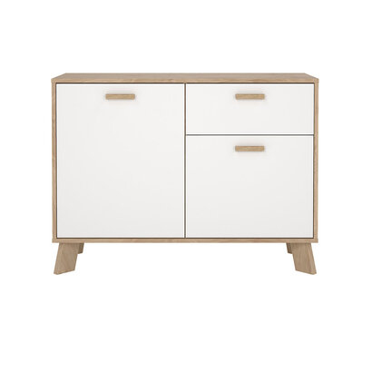 ebuy24 Ikast dressoir 2 deuren, 1 lade eiken decor, wit.