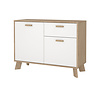 ebuy24 Ikast dressoir 2 deuren, 1 lade eiken decor, wit.