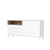 ebuy24 Roomers dressoir 3 deuren, 3 lades, 1 plank wit eiken decor structuur.