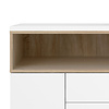 ebuy24 Roomers dressoir 3 deuren, 3 lades, 1 plank wit eiken decor structuur.