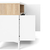ebuy24 Roomers dressoir 3 deuren, 3 lades, 1 plank wit eiken decor structuur.