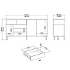 ebuy24 Roomers dressoir 3 deuren, 3 lades, 1 plank wit eiken decor structuur.
