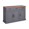 ebuy24 Forenzo dressoir 3 deuren, 3 lades grijs, natuur.