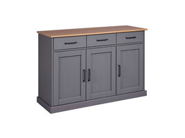 ebuy24 Forenzo dressoir 3 deuren, 3 lades grijs, natuur.