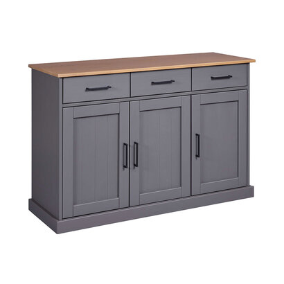 ebuy24 Forenzo dressoir 3 deuren, 3 lades grijs, natuur.