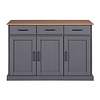 ebuy24 Forenzo dressoir 3 deuren, 3 lades grijs, natuur.
