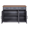 ebuy24 Forenzo dressoir 3 deuren, 3 lades grijs, natuur.