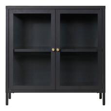 ebuy24 Dalby dressoir 2 glazen deuren zwart.