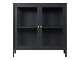 ebuy24 Dalby dressoir 2 glazen deuren zwart.
