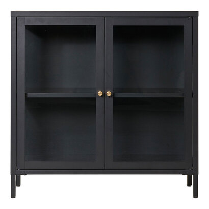 ebuy24 Dalby dressoir 2 glazen deuren zwart.
